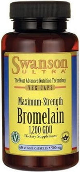 Bromelin Maximum - Sterkte Bromelain 1200 gdu Spijsverteringsenzymen 500 mg 60 Capsules SWANSON